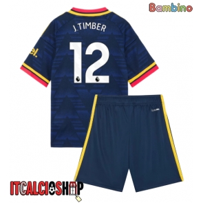 Arsenal Jurrien Timber #12 Seconda Maglia Bambino 2026-27 Manica Corta (+ Pantaloni corti)